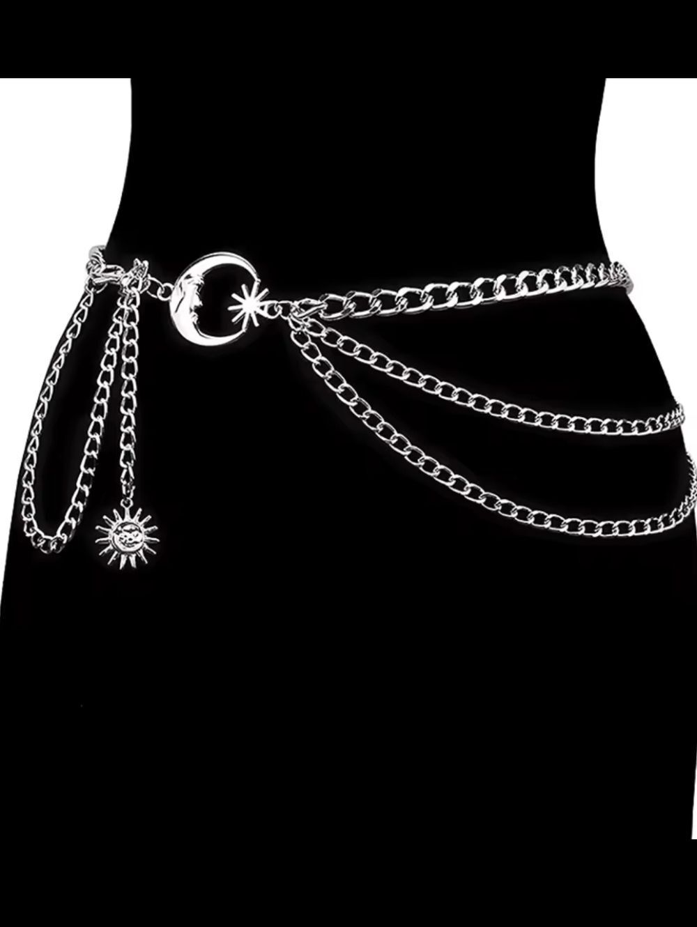 Elegant Silver Celestial Chain Belt